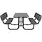Global Industrial Rectangle Picnic Table w/ Backrests, Black, Expanded Metal, 6 ft L 277630BK - alternate 4